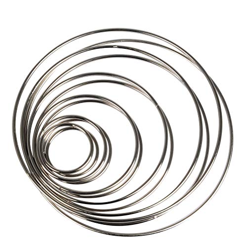 FOROREH 12 metalowych pierścieni dla łapaczy snów, druciane obręcze, koła rzemieślnicze, pierścienie łapacza snów, 38/50/75/100/130/150 mm do łapacza snów i projektów DIY