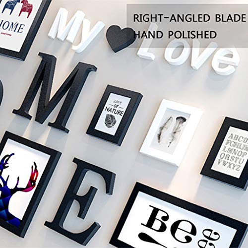 Zestaw 9 ramek na zdjęcia, z literami Home My Love, 4 rozmiary: 3 szt. - 8,8 x 12,8 cm, 2 szt. - 12,8 x 17,8 cm, 2 szt. - 19,8 x 24,8 cm, kreatywna dekoracja ścienna (Kolor: D) ) - obrazek 5