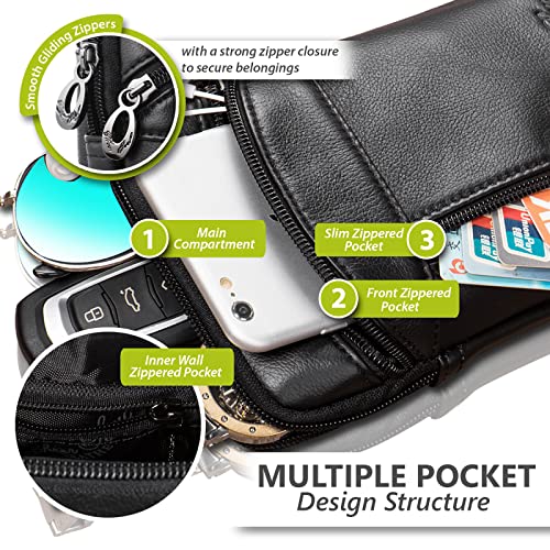 Męskie skórzane torby na ramię, małe kabury na telefon komórkowy, tore - obrazek 5