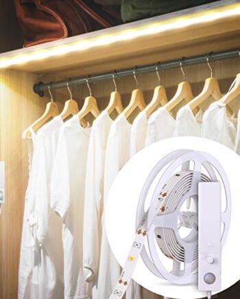 B.K.Licht Taśma LED Z Czujnikiem Ruchu, Stylowe Oświetlenie Ścian i Mebli, Samoprzylepna, Zasilana Na Baterie, 2 W, Neutralna Biel, 1 m