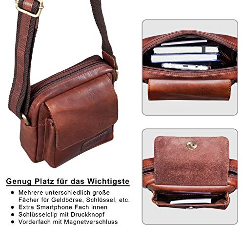 ROYALZ "Austin" nowoczesna torba na ramię z prawdziwej skóry, mała męs - obrazek 4