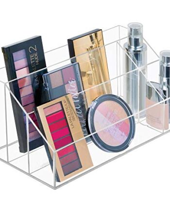 mDesign Organizer na kosmetyki - organizer do makijażu z 5 przegródkami do przechowywania makijażu, przechowywania lakieru do paznokci i innych produktów kosmetycznych, przezroczysty