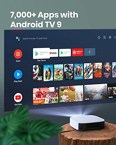 Anker NEBULA przenośny projektor solarny, 1080p, projektor z Dolby Digital Plus, 2 x głośnik 3 W, obsługuje 4K, Android TV, z uchwytem, autofokus, moc akumulatora 3 h, korekcja trapezu, cyfrowy zoom - obrazek 2