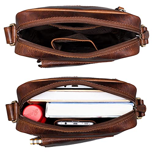 STILORD 'Ashton' Saszetka Skórzana Mêska Vintage Torba na ramiê Crossbody Bag Ma³a mêska torba na ramiê Vintage skórzana Prawdziwa skóra, Kolor:florida - br±zowy - obrazek 4