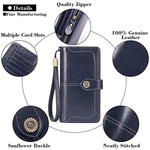 Portfel damski SENDEFN, portfel skórzany, duży, damski, z ochroną RFID - obrazek 3