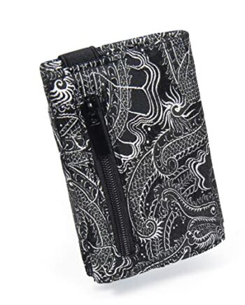 GUGGIARI Slim Wallet z ochroną RFID na karty kredytowe – smukły portfel dla mężczyzn ze skóry PU – portfel – portfel – etui z pękiem kluczy – etui na karty, męski portfel, Smok, S