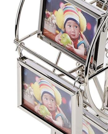 ciciglow Ramka na zdjęcia ze zdjęciem, dekoracja, biurko, blat stołu w stylu vintage, metalowa, obrotowa ramka na zdjęcia