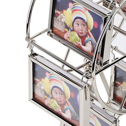 ciciglow Ramka na zdjęcia ze zdjęciem, dekoracja, biurko, blat stołu w stylu vintage, metalowa, obrotowa ramka na zdjęcia