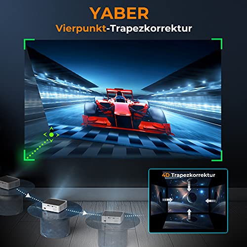 YABER Projektor WiFi Bluetooth 5G, 9500 lumenów, Full HD 1080p, projektor do kina domowego, z 4-punktową korekcją trapezu, obsługuje zoom 4K i 50%, prezentacja PPT, kompatybilny z iOS/Android/PC/Fire Stick - obrazek 3