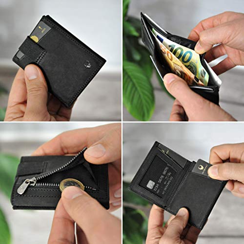 DONBOLSO® Wallety 2 I Slim Wallet w formacie karty kredytowej ze skóry z ochroną RFID - obrazek 8