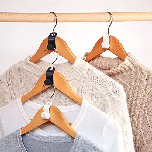 Catelves 36 sztuk wieszaków na ubrania, wieszaki na ubrania, oszczędzające miejsce, wieszaki na ubrania, mini haczyki, do szafy na ubrania, szafy na ubrania, garderoby (czarno-białe) - obrazek 4