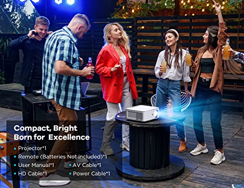 Projektor 2,4 G + 5 G WiFi Full HD Native 1080p obsługuje 4 K, Bluetooth 5.0, korekta 4P, 60% zoom dobry do TV Stick. Smartfon, Xbox, PS4. - obrazek 5