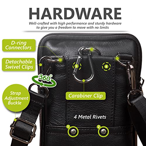 Męskie skórzane torby na ramię, małe kabury na telefon komórkowy, tore - obrazek 4