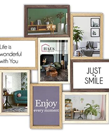 HAES DECO - Alvesta drewniana ramka na zdjęcia kolaż w nowoczesnych odcieniach brązu na wiele zdjęć 10 x 15 (format 44 x 44 cm) - MP160