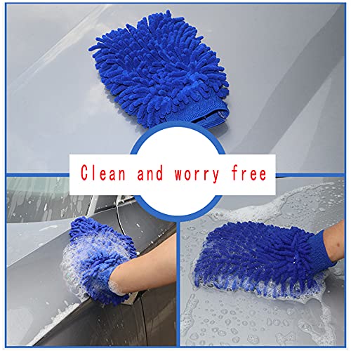 Rękawica Samochodowa z Mikrofibry Rękawica do Mycia Samochodu i Gospodarstwa Domowego Dwustronna Rękawica Mycia Samochodu Szenila Rękawiczek do Czyszczenia Samochodu i Czyszczenia w Domu 4 części - obrazek 4