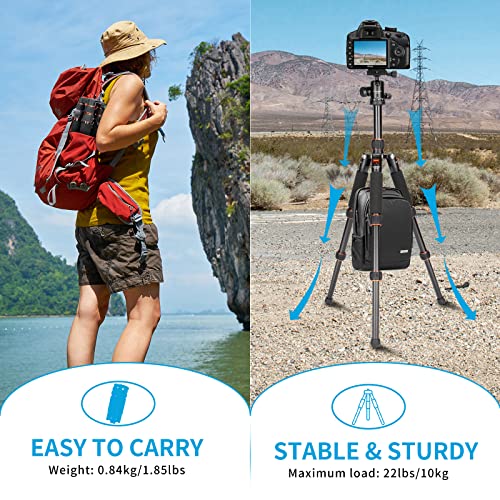 Koolehaoda Mini statyw stołowy ze stopu aluminium 7.5-21 cali z regulacją wysokości z torbą do przenoszenia kamery wideo DSLR, obciążenie do 13 funtów / 6 kg. (H-55) - obrazek 6