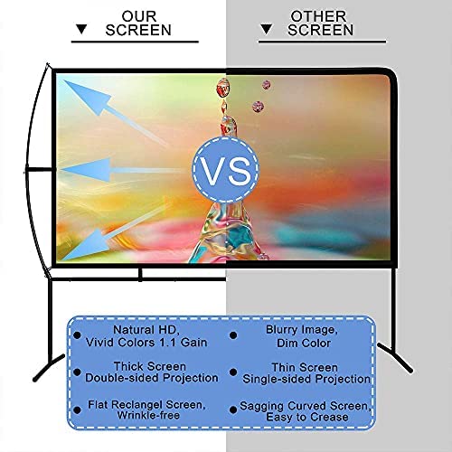 Płótno kino domowe 266 x 150 cm (120") 16:9 mobilny projektor, łatwy montaż i obsługa, nadaje się do kina domowego i zewnętrznego ekranu projekcyjnego - obrazek 4