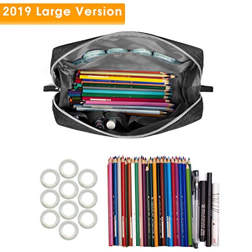 Duża kosmetyczka podróżna dla kobiet i dziewcząt, czarna - obrazek 6