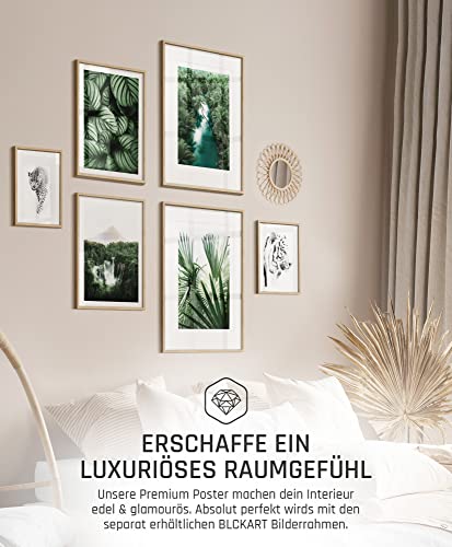 BLCKART Zestaw dwustronnych plakatów klasy premium, motywy natury, dekoracja do salonu, M (4 x A4, 2 x A5), bez ramki, Exotic Dream - obrazek 3