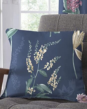 Wzór marzeń i zasłon - Caberne - poduszka wypełniona 100% bawełną - 43 x 43 cm w kolorze granatowym