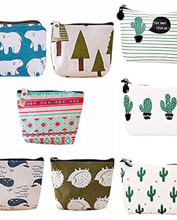 8 sztuk woreczków z płótna żaglowego, piórników, mini portmonetki, tor