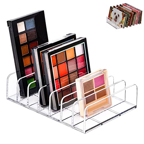 Organizer na palety z tworzywa sztucznego, z 7 przegródkami, na cienie do powiek, kontury, do różu, przechowywania kosmetyków, łazienki, przechowywania, przechowywania, przezroczysty