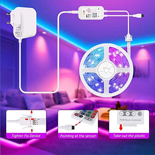 Taśmy LED WiFi 20M / 65,6Ft, LUXONIC Smart RGB LED Stripes Zmiana kolo - obrazek 6