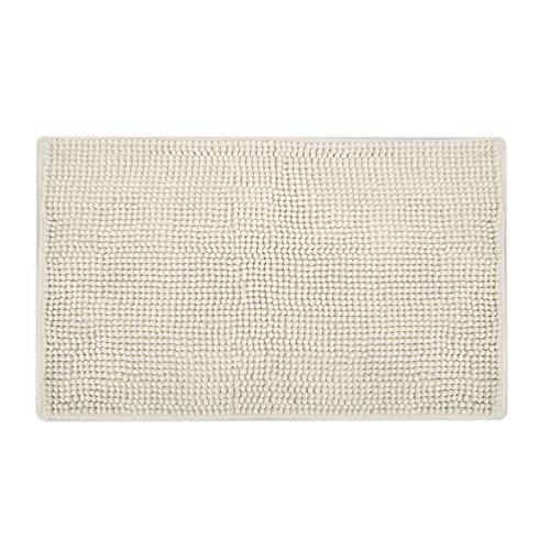 Beautissu BeauMare WR Chenille, antypoślizgowy, nadaje się do ogrzewania podłogowego – puszysty dywanik łazienkowy do prysznica, wanny i toalety, w kolorze naturalnym - obrazek 8