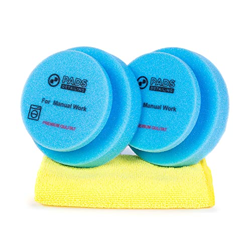 DETAILINGPADS Ręczne pady do polerowania - gąbka polerska 120/45 mm – odporna na wysokie temperatury – klasyczna gąbka do polerowania – trwała tarcza polerska – narzędzie do polerowania – zestaw do lakierowania samochodowego - obrazek 5