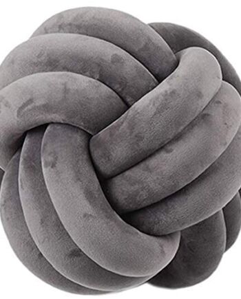 Hava Kolari Poduszka z węzłem, poduszka pluszowa, miękka poduszka z węzłem, poduszka dekoracyjna, łóżko do pokoju (średnica 20 cm, ciemnoszara)