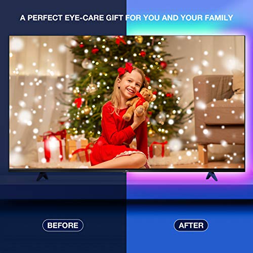 WOANWAY taśma LED do telewizorów LED, 2 m, pilot zdalnego sterowania z 44 przyciskami i synchronizacja z muzyką, do ekranów HDTV/TV o przekątnej 40-60 cali - obrazek 2