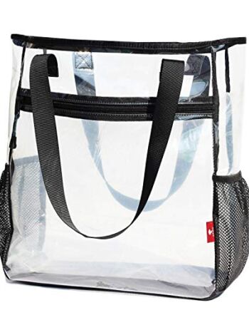 Duże przezroczyste torby tote wytrzymała torba na ramię przezroczysta torebka podróż plaża praca siłownia stadion zatwierdzone torby