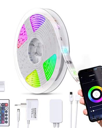B.K.Licht Taśma LED Smart 3 metry I listwa LED WiFi I taśma LED I aplikacja I sterowanie głosem I Alexa Google Assistant I w zestawie pilot zdalnego sterowania I powłoka silikonowa I iOS i Android I samoprzylepna I 2,4 GHz
