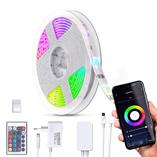 B.K.Licht Taśma LED Smart 3 metry I listwa LED WiFi I taśma LED I aplikacja I sterowanie głosem I Alexa Google Assistant I w zestawie pilot zdalnego sterowania I powłoka silikonowa I iOS i Android I samoprzylepna I 2,4 GHz