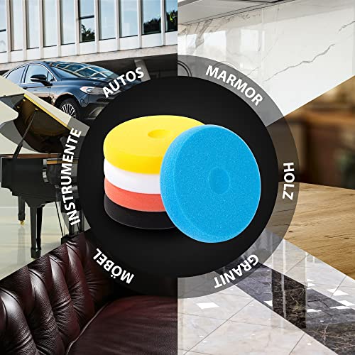 DetailingPads Zestaw 5 padów polerskich – gąbka do polerowania 150 mm – zestaw padów polerskich 150 mm – zestaw do polerowania samochodu – renowacja lakieru – gąbka do polerowania 150 mm – pad do polerowania 150 mm – pianka do polerowania (płyty) - obrazek 4