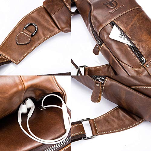 Skórzana torba męska Sling Bag plecak na ramię torba na ramię torba na - obrazek 8