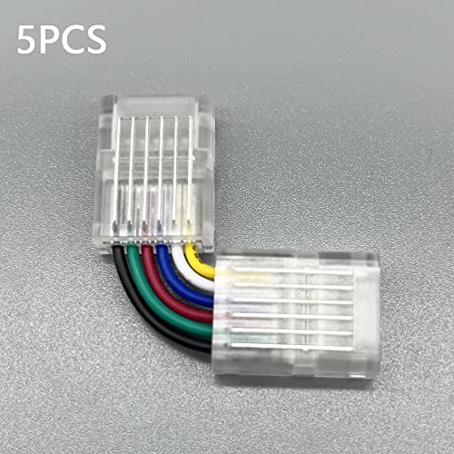 Taśma świetlna LED do taśm zestaw przedłużający, złącze w kształcie litery L, regulowane złącze narożne do 6-pinowego 12 mm RGB + CCT 5050 taśma świetlna LED - obrazek 4