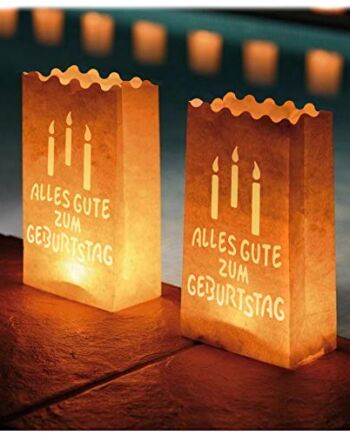 Ecooe 10 szt. torebek świetlnych na świeczki typu tealight, na urodziny, na imprezę urodzinową, białe