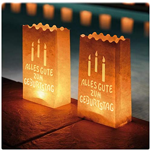 Ecooe 10 szt. torebek świetlnych na świeczki typu tealight, na urodziny, na imprezę urodzinową, białe