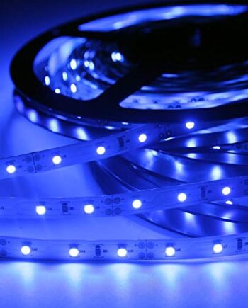 Signcomplex elastyczna taśma LED, 3528 SMD LED, z taśmą samoprzylepną 3M, 5 metrów na rolkę, 12 V DC, kolor niebieski