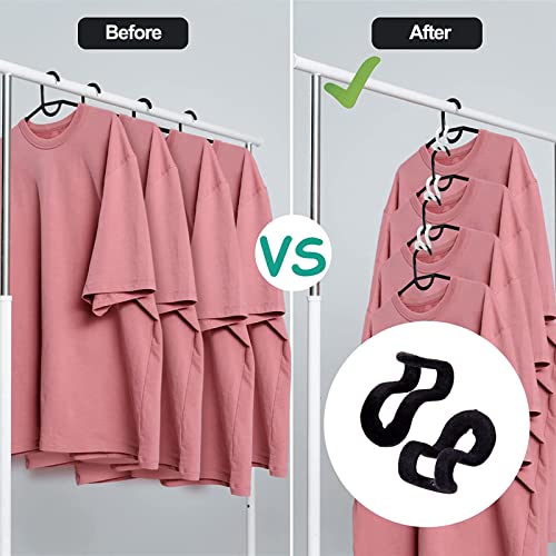 Miniwieszaki na ubrania, 30 sztuk, haczyki łączące, wieszaki na ubrania, złącza haczykowe, mini złącza, do wieszaków na ubrania, oszczędność miejsca w szafie na ubrania (czarne) - obrazek 5