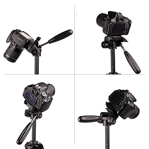 CAMBOFOTO Traveller aluminiowy statyw trójnożny 160 cm mały statyw z głowicą Pan do aparatu DSLR Canon Nikon Sony - obrazek 2