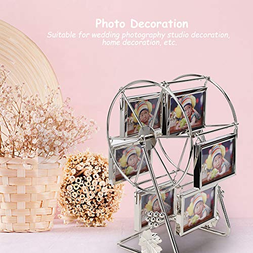 ciciglow Ramka na zdjęcia ze zdjęciem, dekoracja, biurko, blat stołu w stylu vintage, metalowa, obrotowa ramka na zdjęcia - obrazek 3