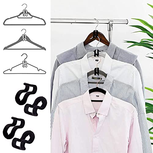 Miniwieszaki na ubrania, 30 sztuk, haczyki łączące, wieszaki na ubrania, złącza haczykowe, mini złącza, do wieszaków na ubrania, oszczędność miejsca w szafie na ubrania (czarne) - obrazek 7