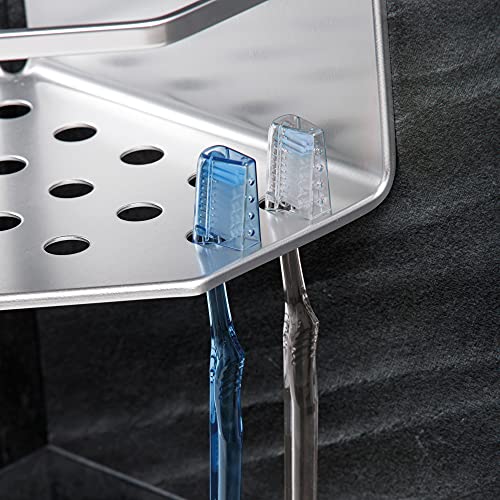 Tatay zestaw 2 półek na prysznic narożny księżycowy, 100% ze stali nierdzewnej, minimalistyczny design, 10 lat gwarancji, wymiary 20 x 20 x 5,5 cm - obrazek 6