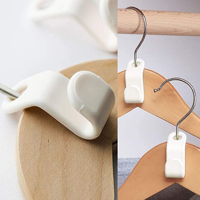 Wieszak na ubrania, nie zajmuje dużo miejsca, 60 sztuk, haczyki łączące, wieszak na ubrania, uchwyt łączący do wieszaków na ubrania (biały) - obrazek 4