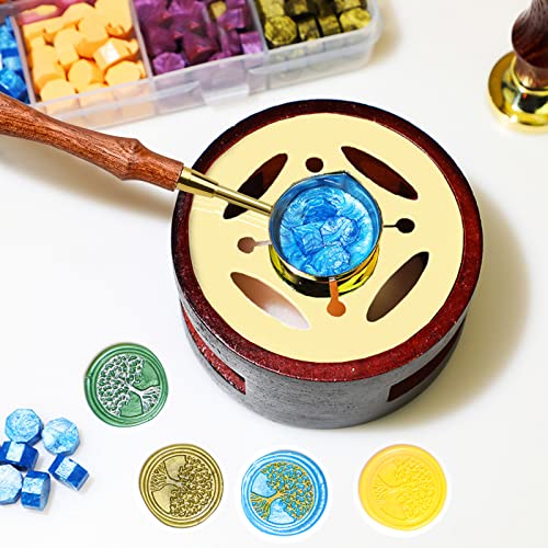 Zestaw 600 sztuk pereł z wosku pieczęciowego w stylu vintage, kolorowe uszczelki, perełki, 24 kolory, zestaw pieczęci z woskiem ośmiokątnym, z 4 świeczkami i 1 łyżką do topienia wosku, stempli, listów, zaproszeń ślubnych, kartek - obrazek 6