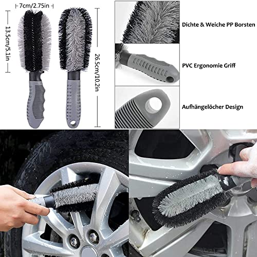 Ruisy zestaw 9 szczotek do czyszczenia samochodu, szczotka do czyszczenia felg z mikrofibry - obrazek 5