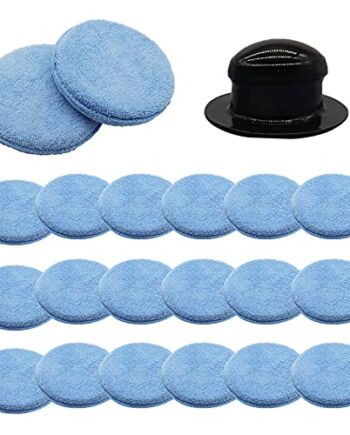 Podkładki aplikacyjne WorthPlanet 20 szt. 5-calowa ultra miękka gąbka piankowa do wosku z mikrofibry z uchwytem do wszelkich samochodów, ciężarówek, łodzi, motocykli i RV W120044