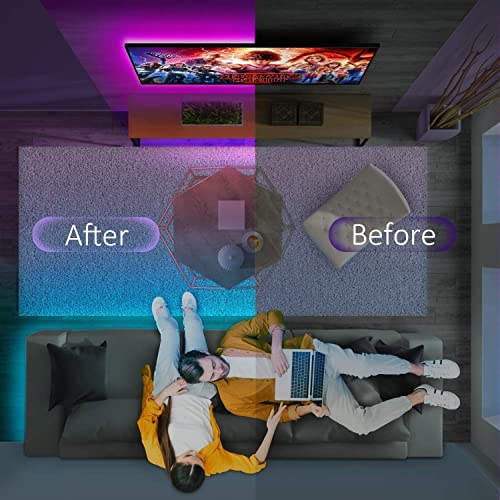 Toocking Taśma LED RGB 5 m, z pilotem zdalnego sterowania, taśma świetlna LED, samoprzylepna, z 16 różnymi kolorami, 4 tryby pracy, do domu, na szafę, imprezę, do sypialni, TV - obrazek 4